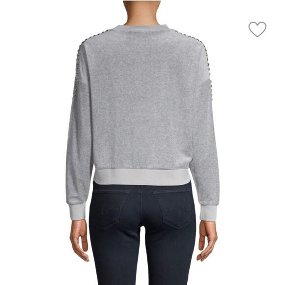 IRO Heathen Studded Heather Gray Long Sleeve Sweatshirt‎ Size S - Picture 2 of 10